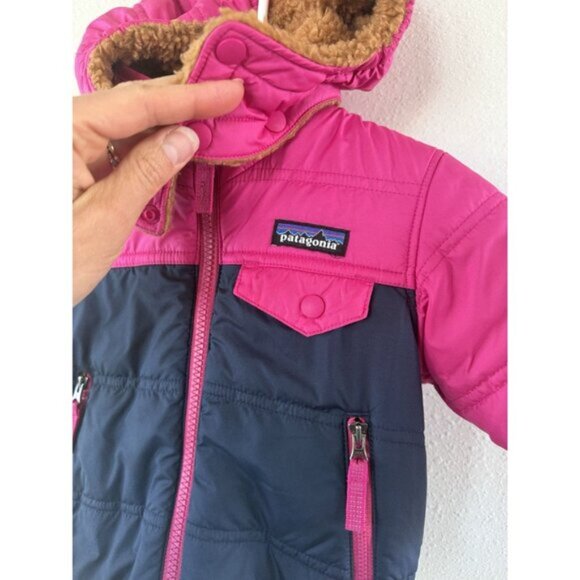 Girls Patagonia Coat 6-12 Months Zip Yo Winter Jacket Reversible Tribbles Hoody - Picture 4 of 5